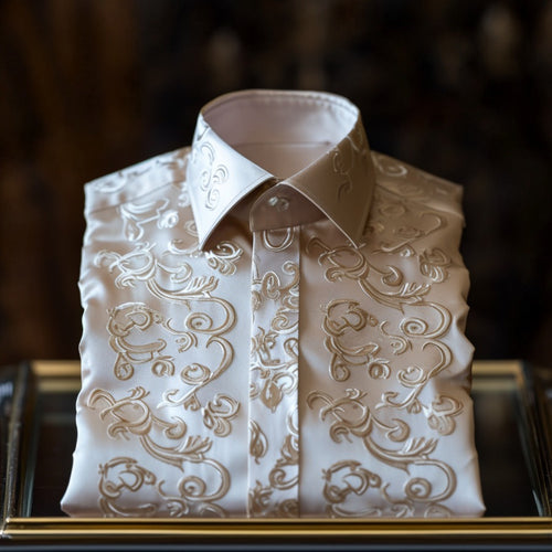 Scrollwork Luxury men's fashion high quality long sleeve shirt