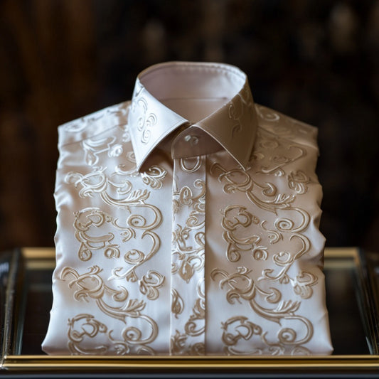 Scrollwork Luxury men's fashion high quality long sleeve shirt