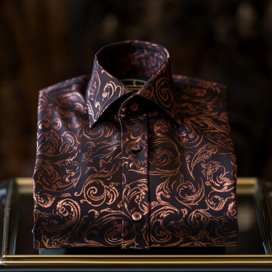 Scrollwork Luxury men's fashion high quality long sleeve shirt