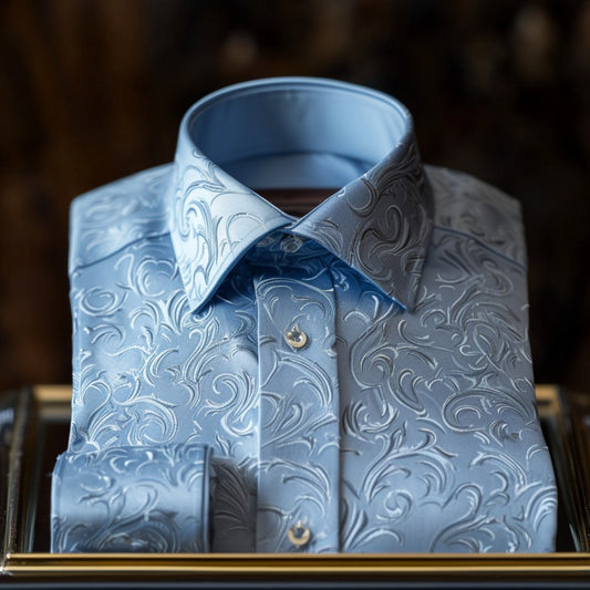 Scrollwork Luxury men's fashion high quality long sleeve shirt
