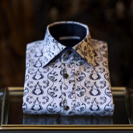 Scrollwork Luxury men's fashion high quality long sleeve shirt