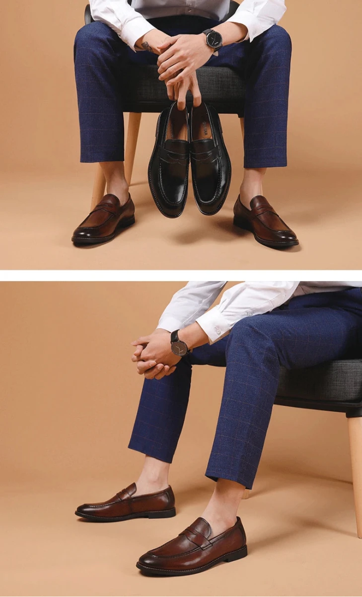 Genuine leather business dress shoes