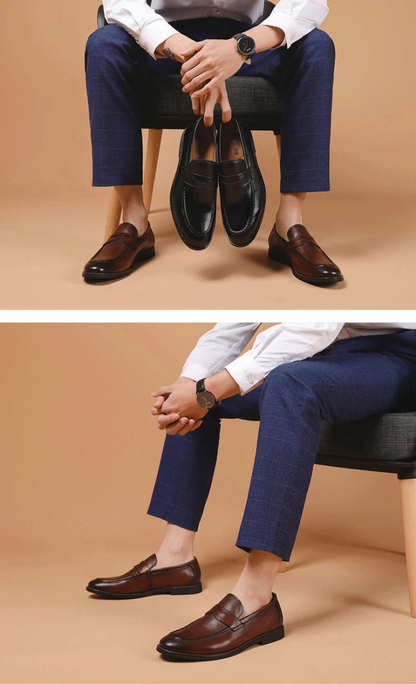 Genuine leather business dress shoes