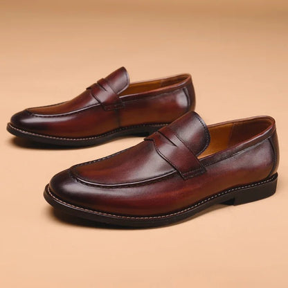 Genuine leather business dress shoes