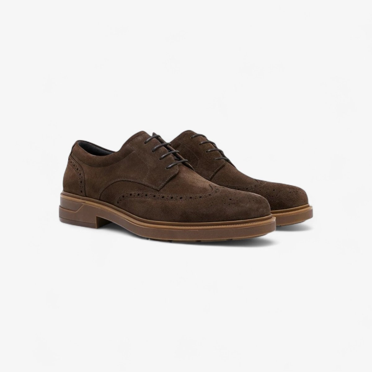 Genuine suede cow leather derby shoes