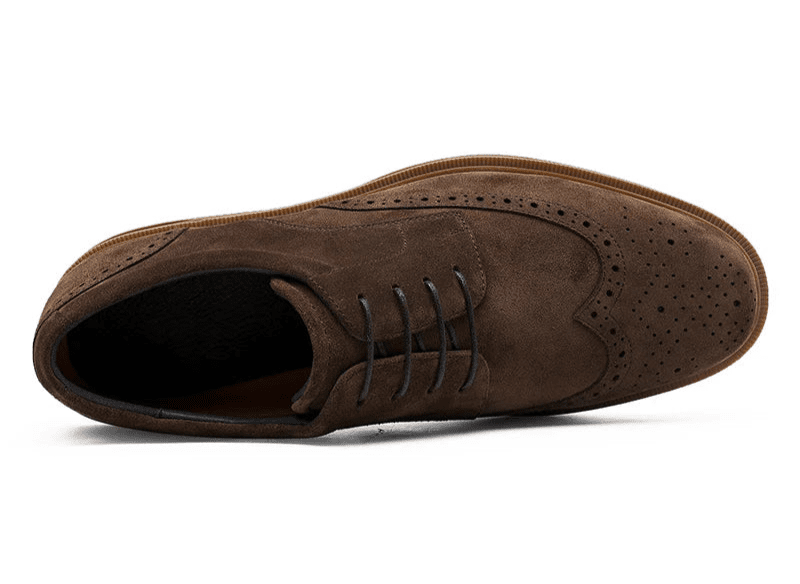 Genuine suede cow leather derby shoes