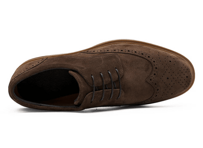 Genuine suede cow leather derby shoes