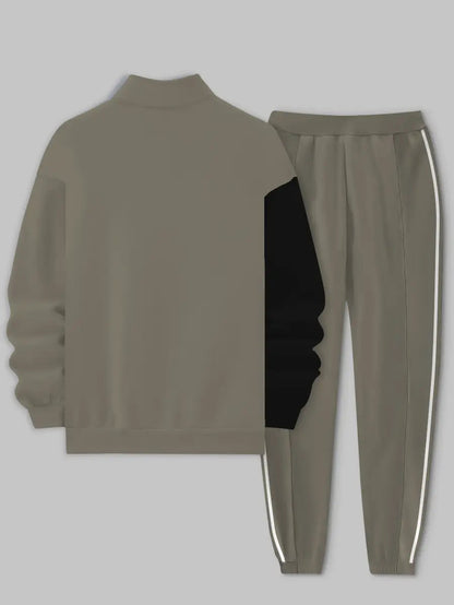 Relaxed Zipper Long Sleeve Two Piece Set