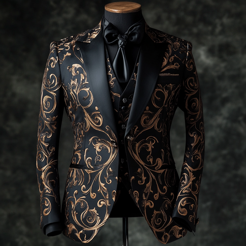 Unique embroidery business gentleman casual Men's Luxury Business Casual Fashion Blazer Suit Coat Jacket