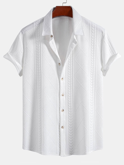 Geometric Jacquard Button Up Shirt