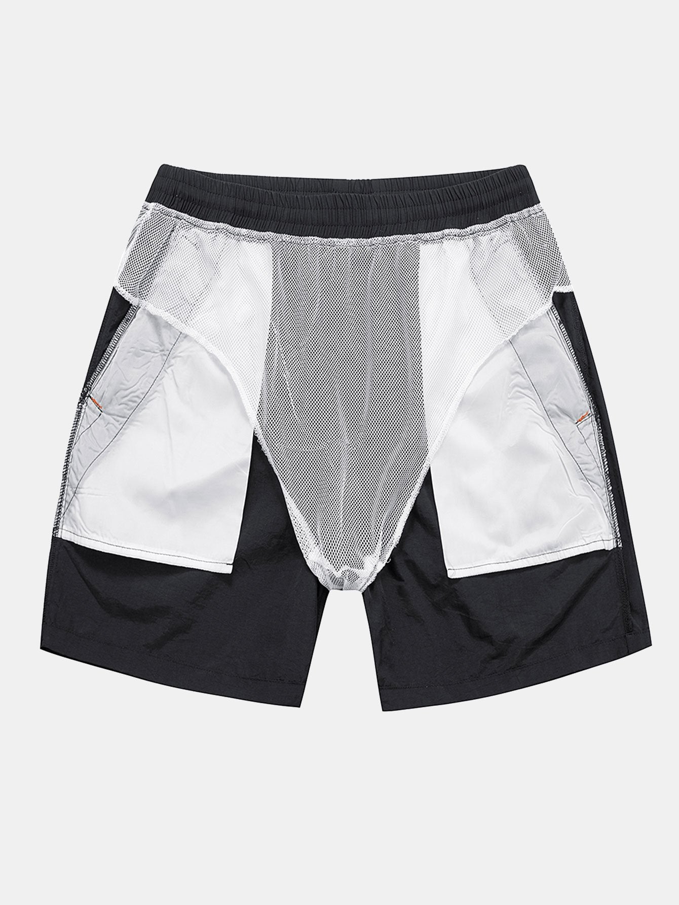 Solid Zip Pocket Swim Shorts