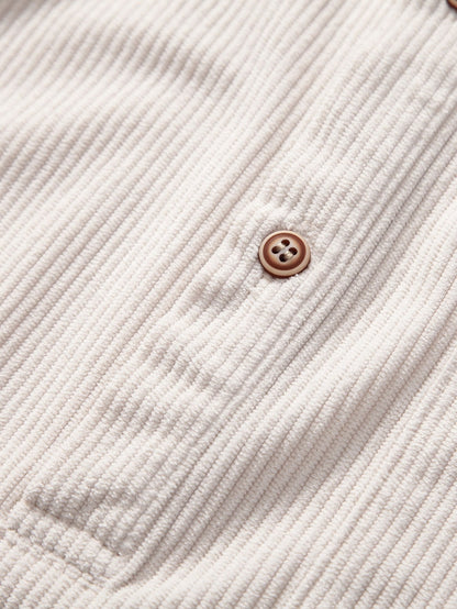 3 Pieces Long Sleeve Polo Neck Corduroy Shirt