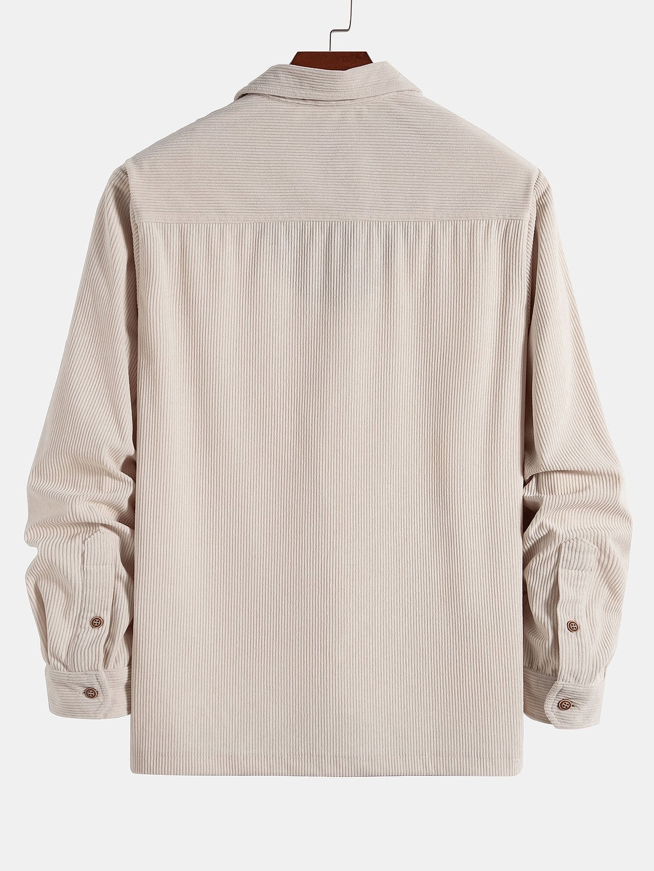 3 Pieces Long Sleeve Polo Neck Corduroy Shirt