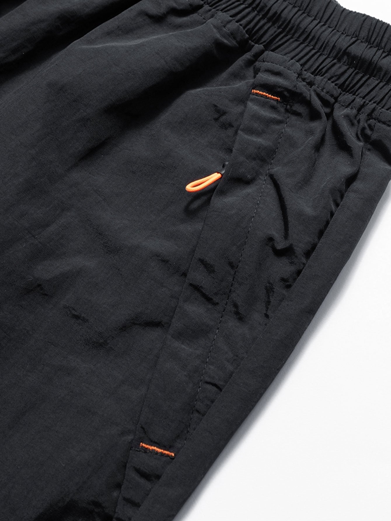 Solid Zip Pocket Swim Shorts