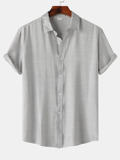 Short Sleeve Textured Button Up Shirt