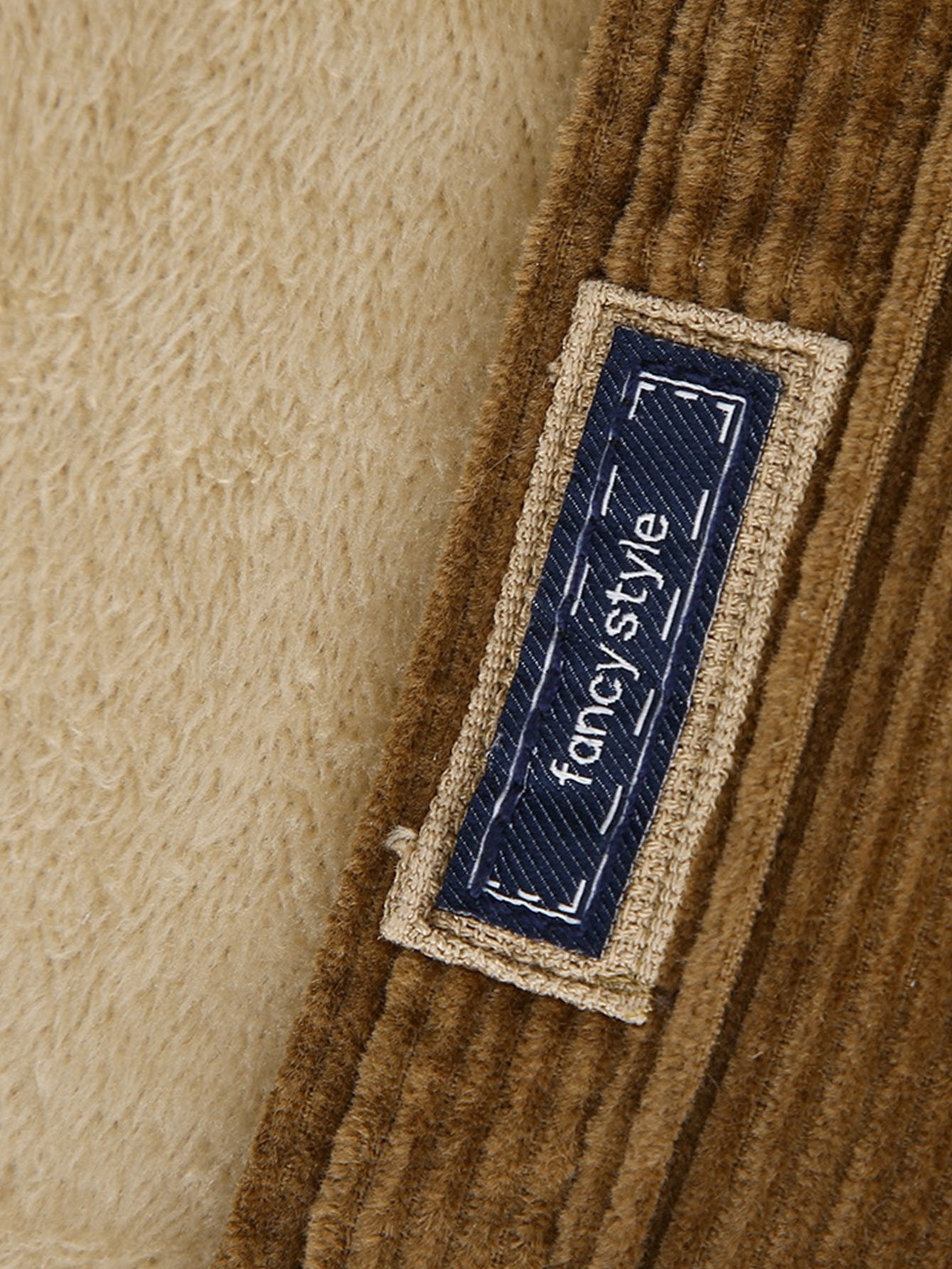 Fleece Lined Cotton Corduroy Button Up Shirt