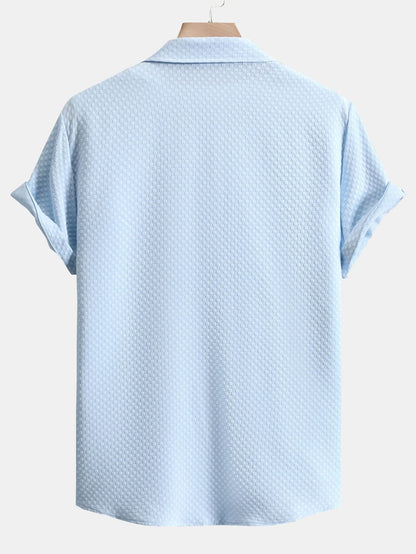 Checkerboard Jacquard Button Up Shirt