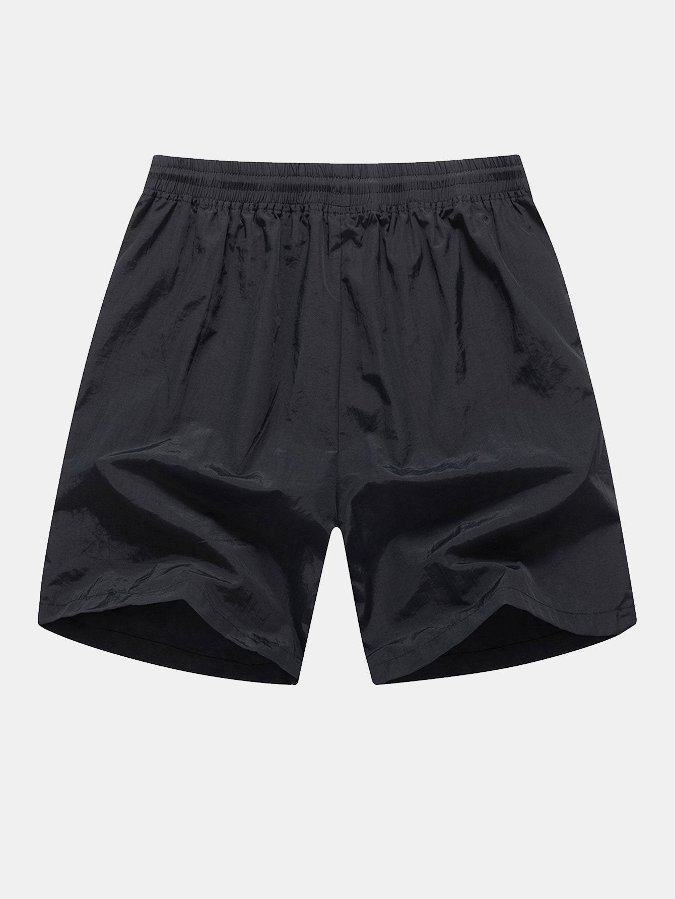 Solid Zip Pocket Swim Shorts