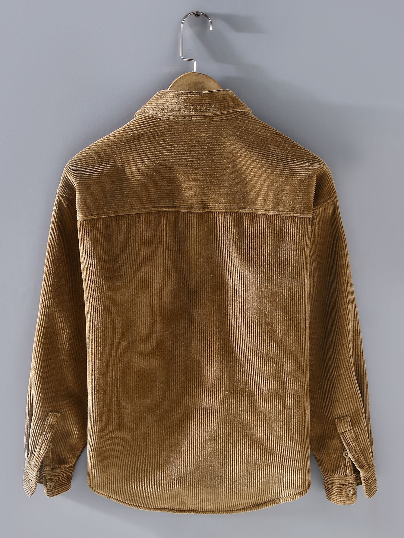 Fleece Lined Cotton Corduroy Button Up Shirt