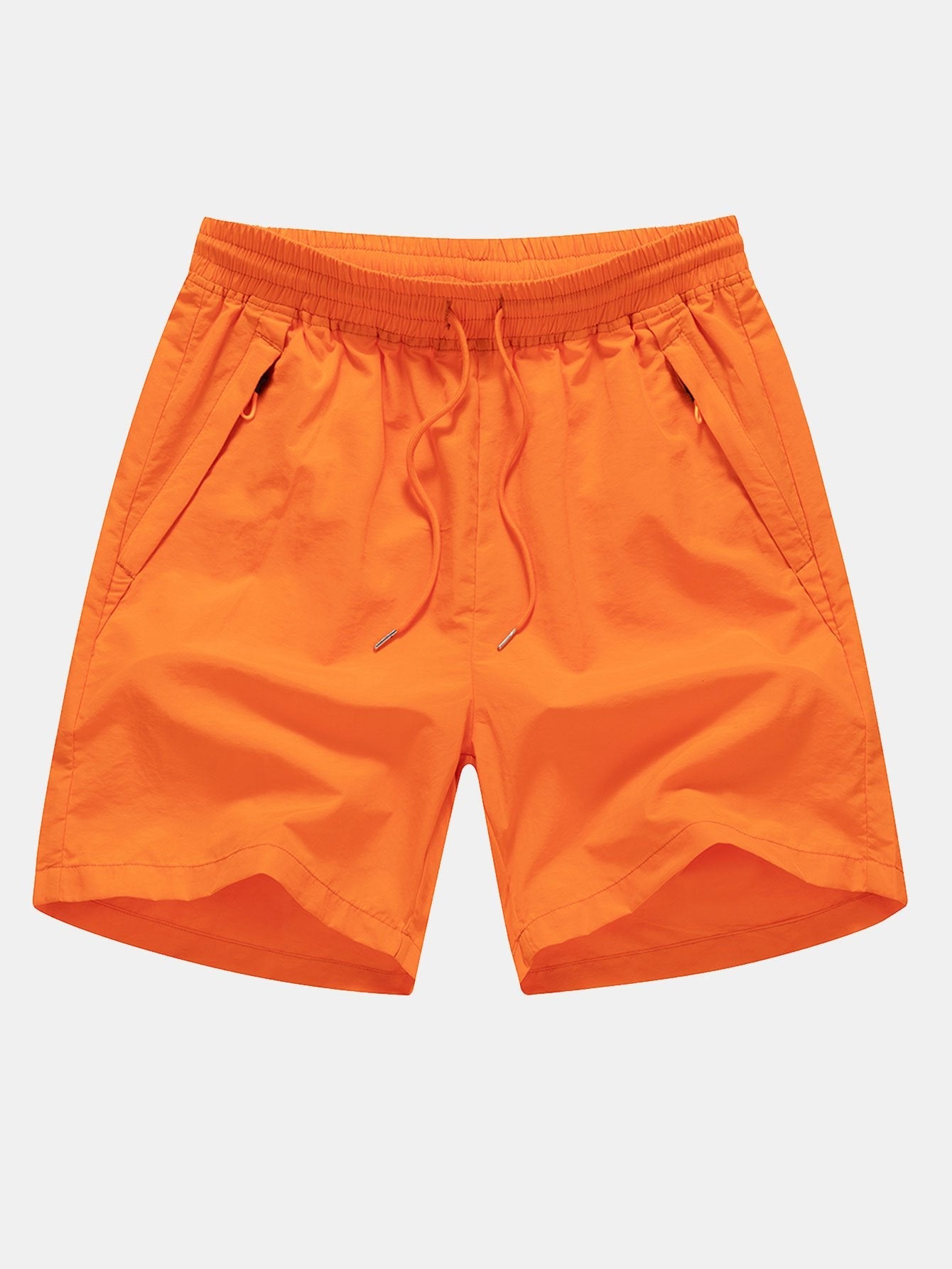 Solid Zip Pocket Swim Shorts