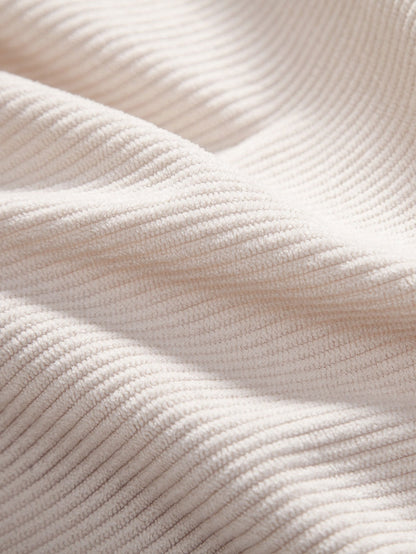 3 Pieces Long Sleeve Polo Neck Corduroy Shirt