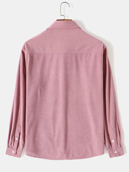 Long Sleeve Flap Pocket Corduroy Shirt