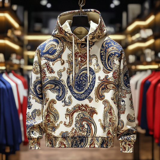 Paisley Art Print Hoodie Men