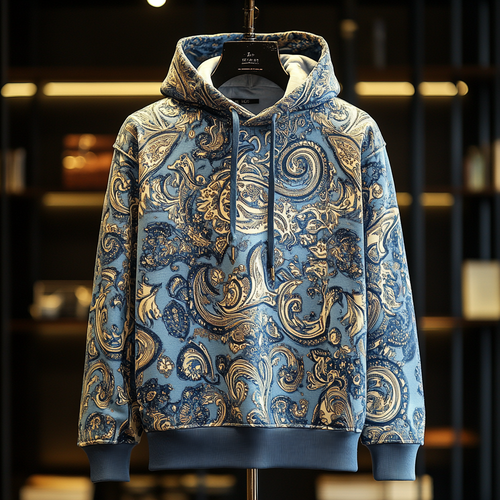 Paisley Art Print Hoodie Men