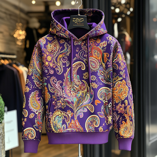 Paisley Art Print Hoodie Men