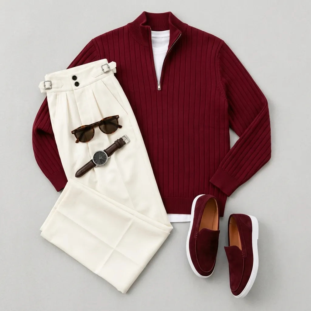 Men's Quarter-Zip Pullover & Pants Set