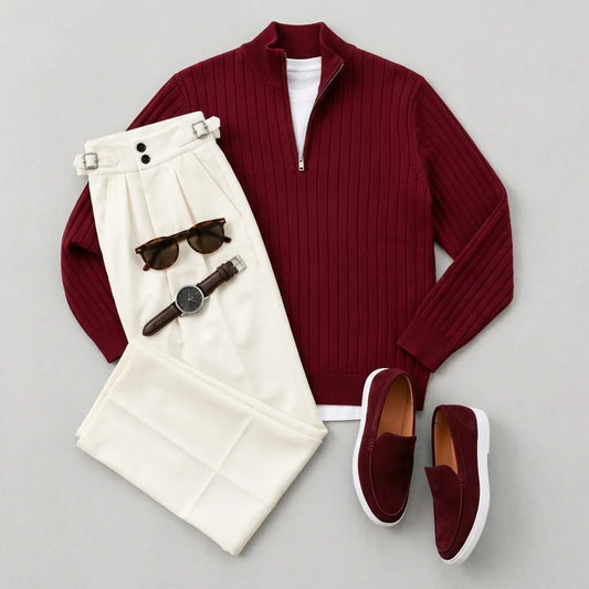 Men's Quarter-Zip Pullover & Pants Set