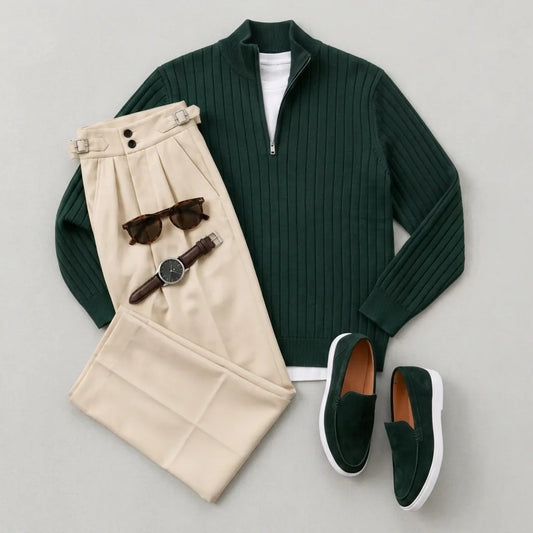 Men's Quarter-Zip Pullover & Pants Set
