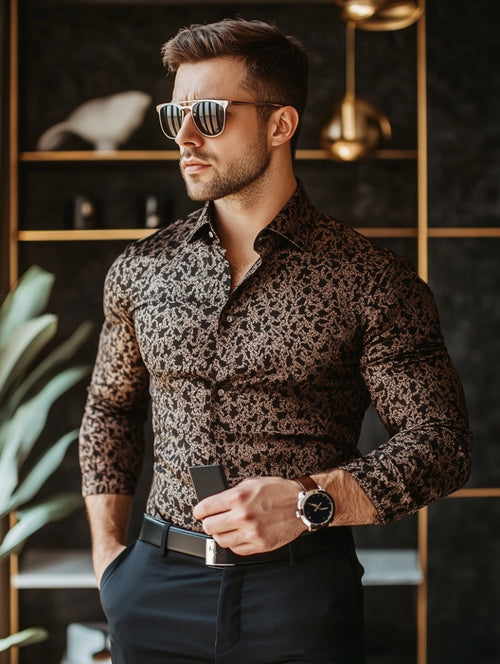 Business Classic Luxury High Quality Versatile Men's Fashion Long-sleeved Shirt