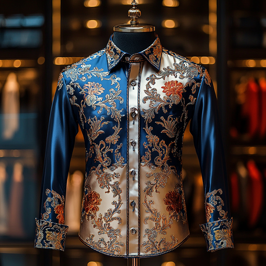 Men Silk Luxury Business VIP Exclusive Designer unique Luxe Collection long Shirt High Elasticity