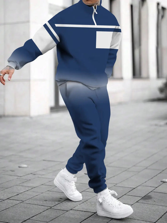 Relaxed Zipper Long Sleeve Two Piece Set
