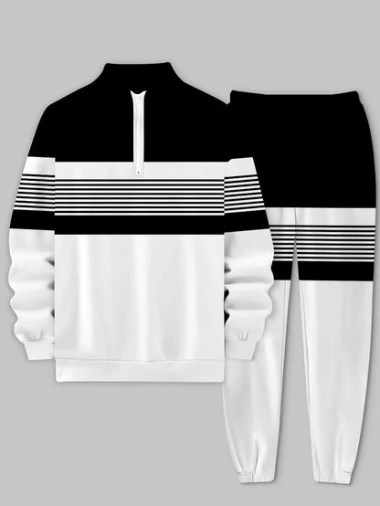 Relaxed Zipper Long Sleeve Two Piece Set