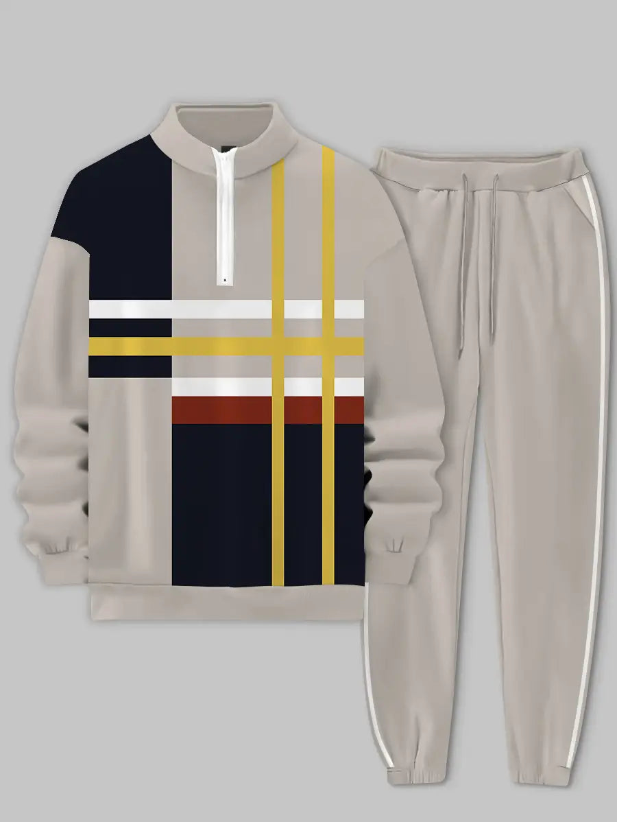 Relaxed Zipper Long Sleeve Two Piece Set